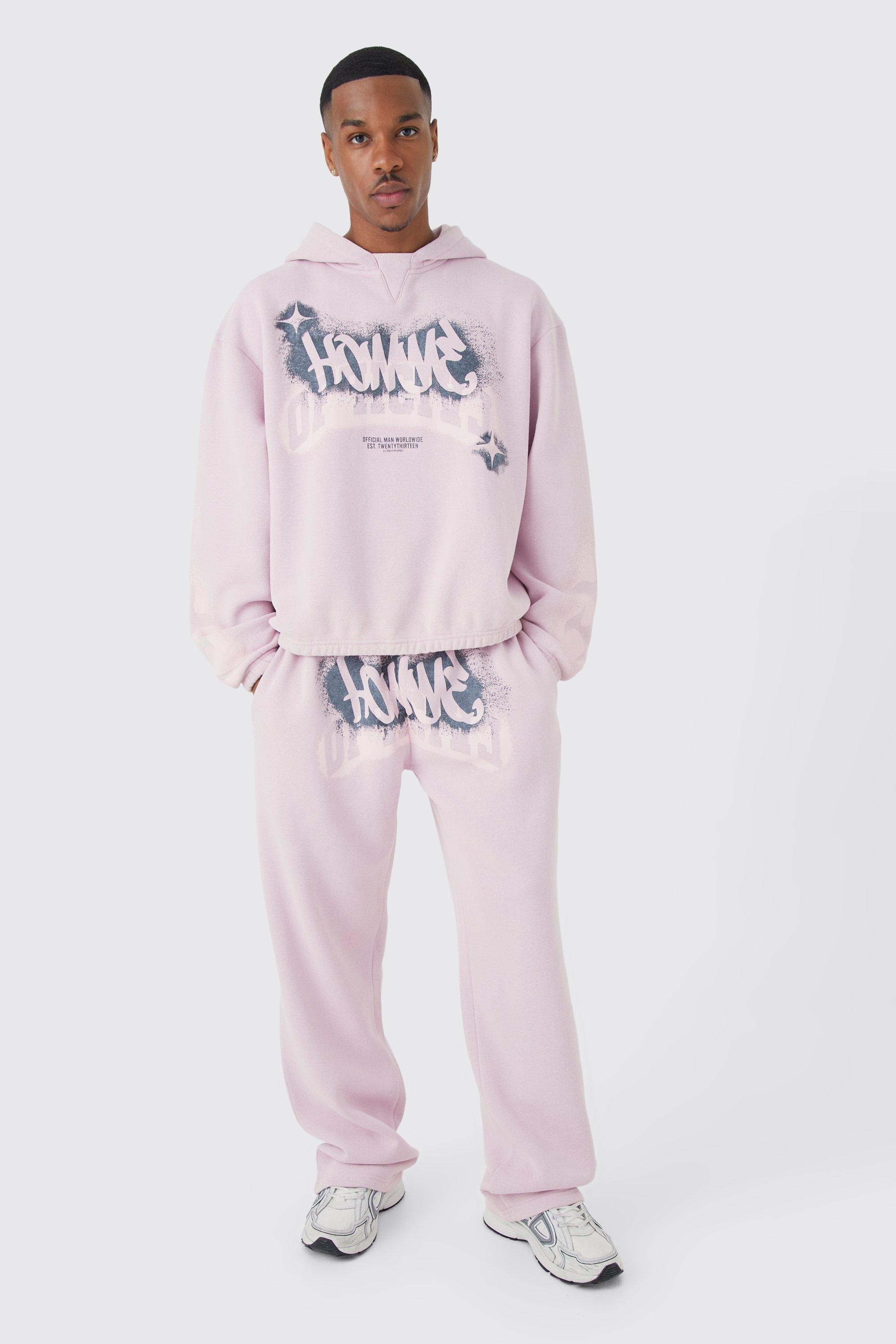 Boohooman store pink tracksuit